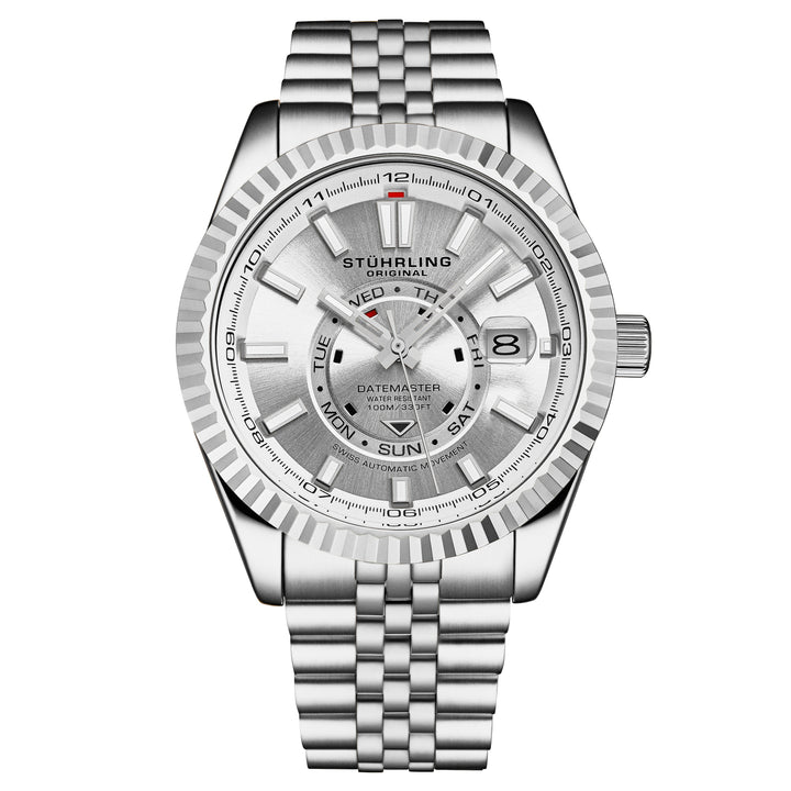 Stuhrling Original Datemaster Swiss Automatic 42mm Classic (Silver/Stainless Ste