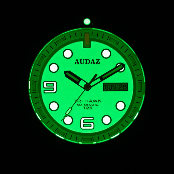Tri-Hawk Tritium Green with Luminous Glow Green Dial