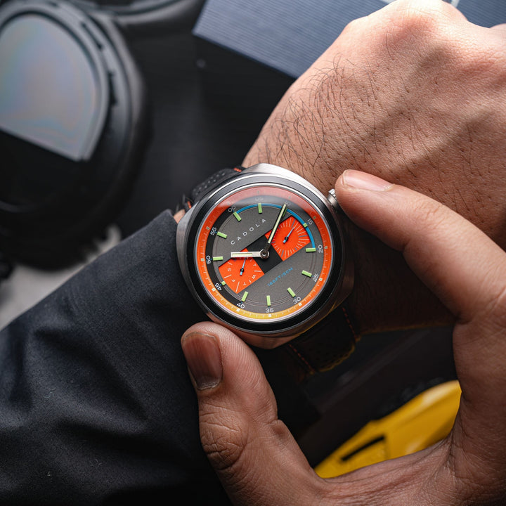 Giulia Calendar Grey / Black Leather | Grey Dial