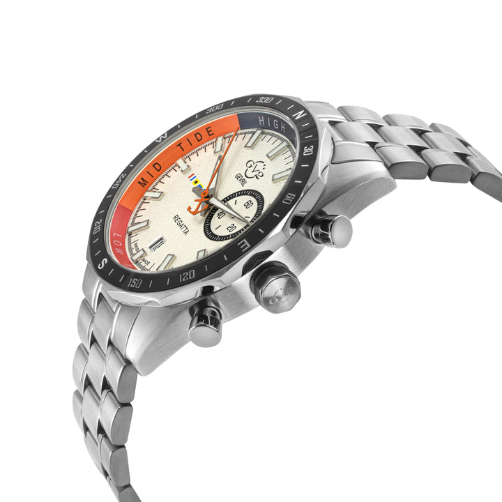 Regatta GV2 Swiss Quartz, Tide cycle indicator, White dial, 316L Stainless Steel