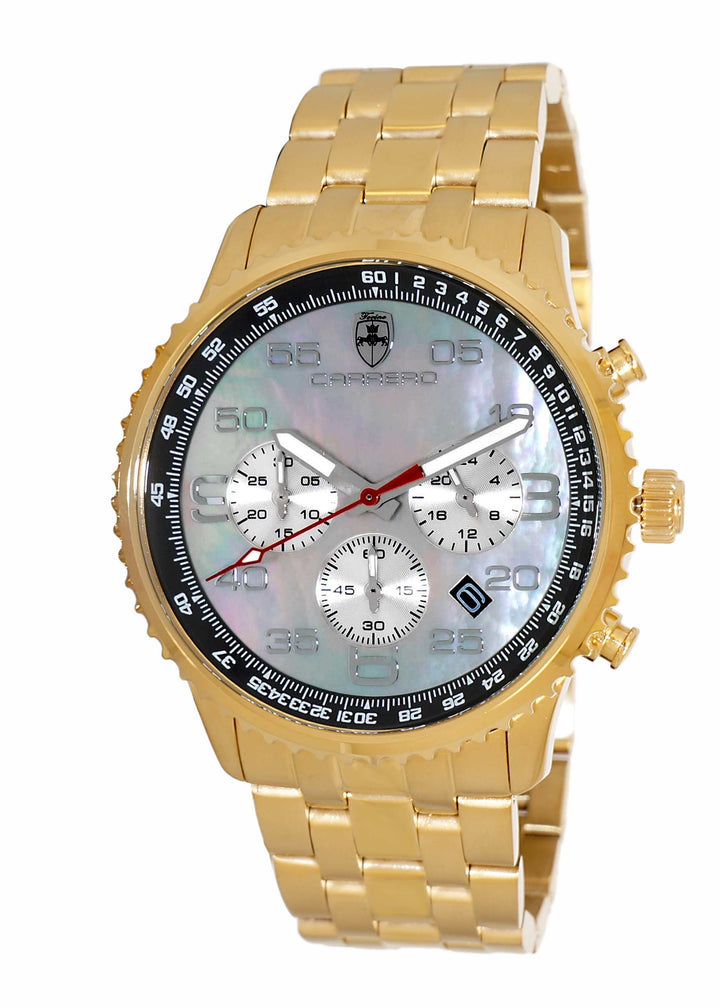 Aureum-MB Goldtone/Brown-Black Brown Mother-of-Pearl Dial