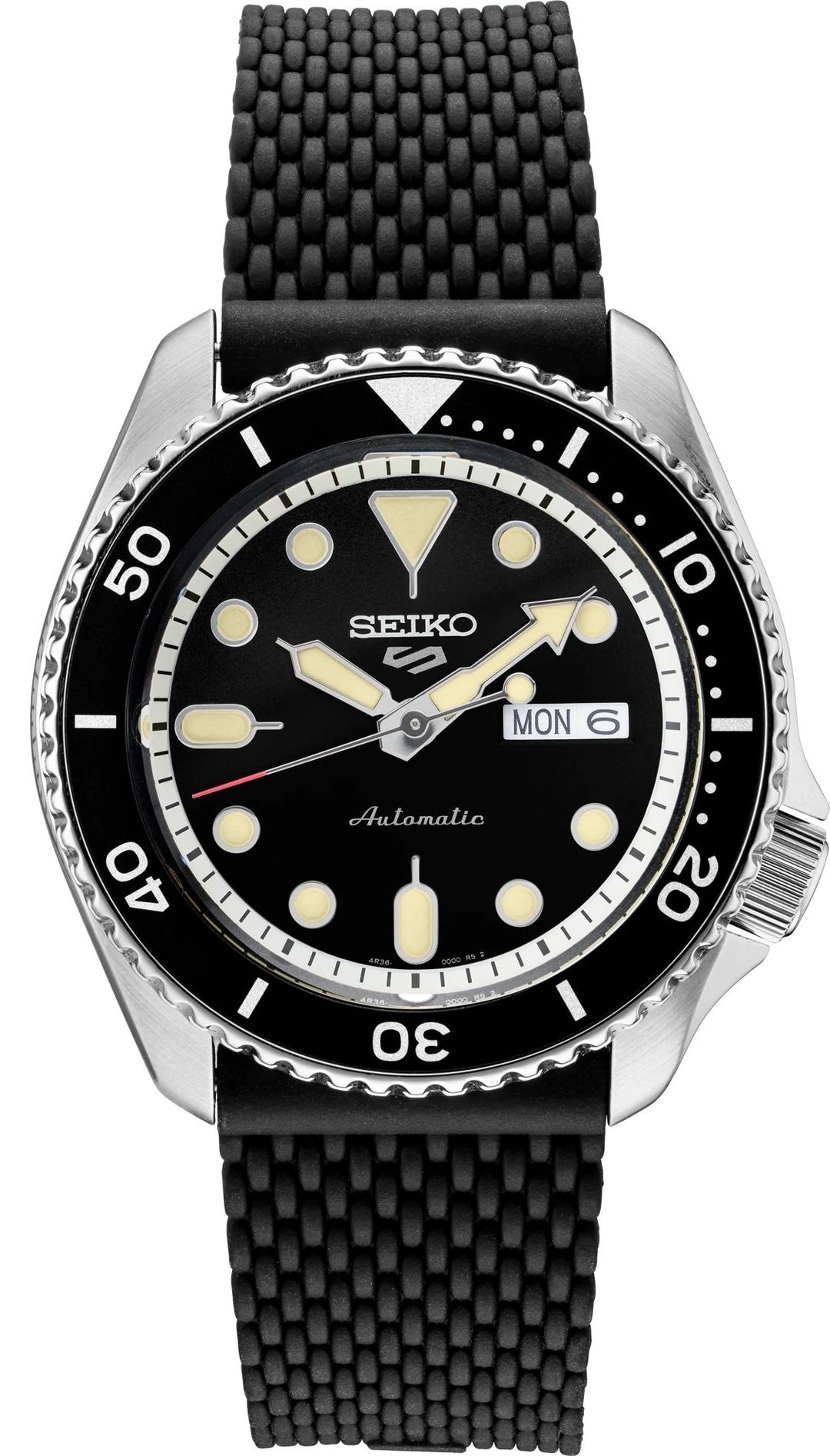 Seiko 5 Sports SKX series Silicone Strap Black Dial