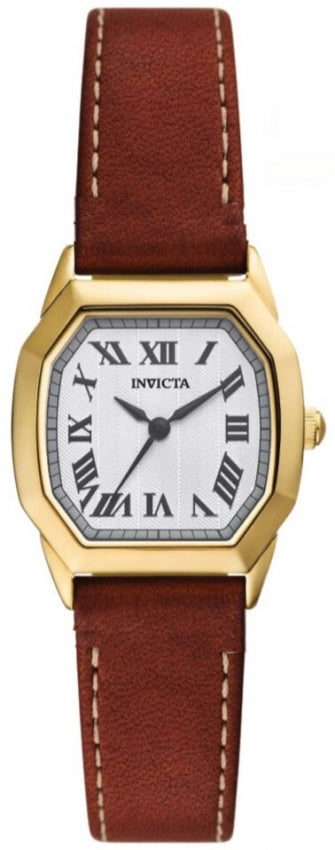 Wildflower Lady Silver-Tone Dial / Brown Leather Strap Silver-tone Dial