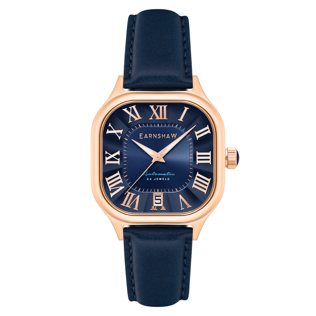 Coussin Automatic Rose Gold / Blue Genuine Leather | Blue Dial