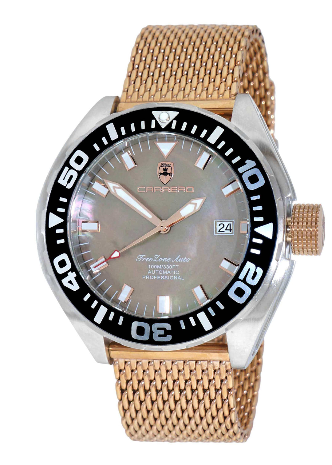 FreeZone-Auto Rose/Rosetone-Mesh | Brown Dial