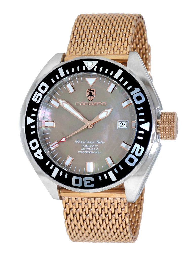 FreeZone-Auto Rose/Rosetone-Mesh | Brown Dial