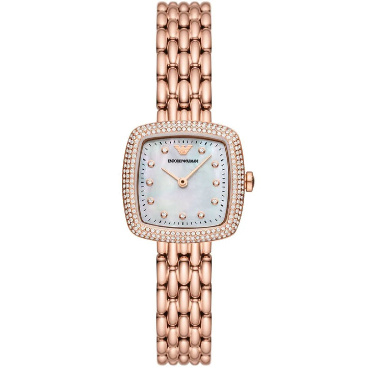 Classic Crystal White Mother-Of-Pearl Dial / Rose Gold-Tone Stainless Steel Brac