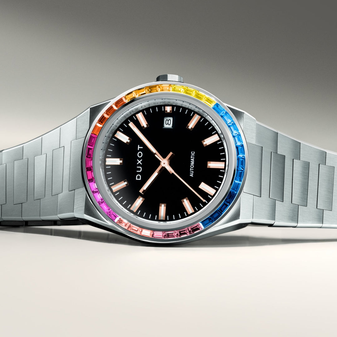 Alicante Rainbow Automatic Black & Rose Gold / Stainless Steel | Black Dial