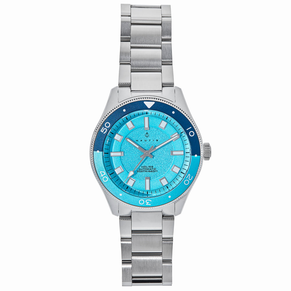 Holiss Automatic Diver Navy/Light Blue | Light Blue Dial