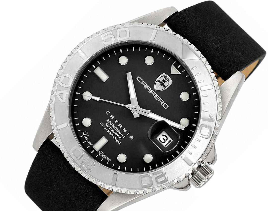 Catania MOP Silvertone-Black/ Black Black Dial