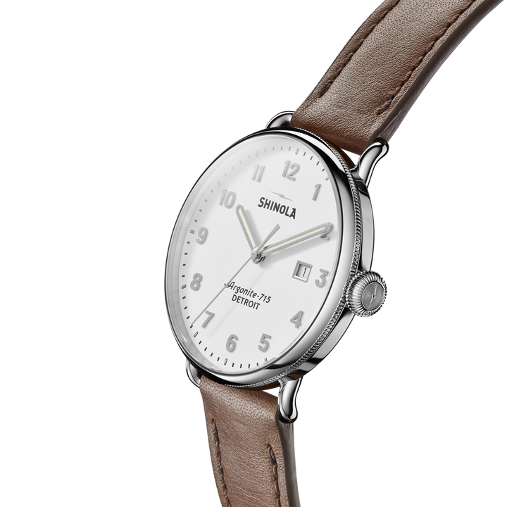Canfield Watch Alabaster Dial / Brown Leather Strap Alabaster Dial