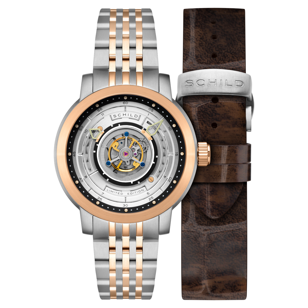 Heinrich Cyclone Tourbillon Limited Edition Silver / Steel & Rose Gold Stainless