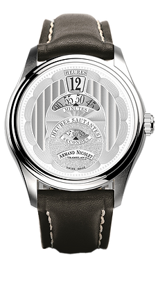 MO2-HS2 Jumping Hour Silver Dial / Black Leather Strap Silver Dial