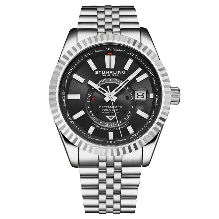 Datemaster Swiss Automatic 42mm Classic Black/Silver | Black Dial