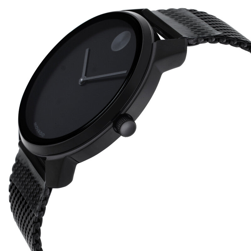 Bold Black Sunray Dial / Black Stainless Steel Mesh Bracelet Black Dial