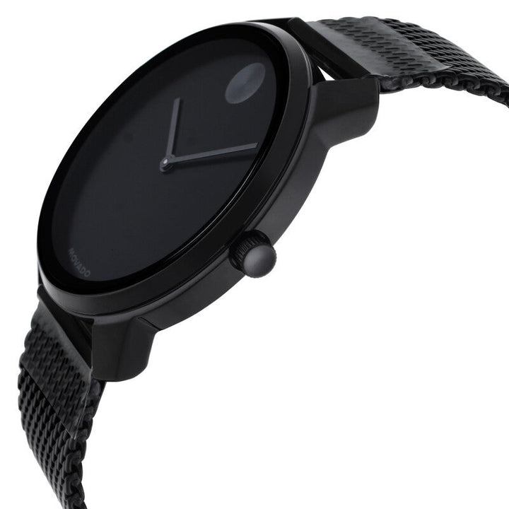 Bold Black Sunray Dial / Black Stainless Steel Mesh Bracelet Black Dial