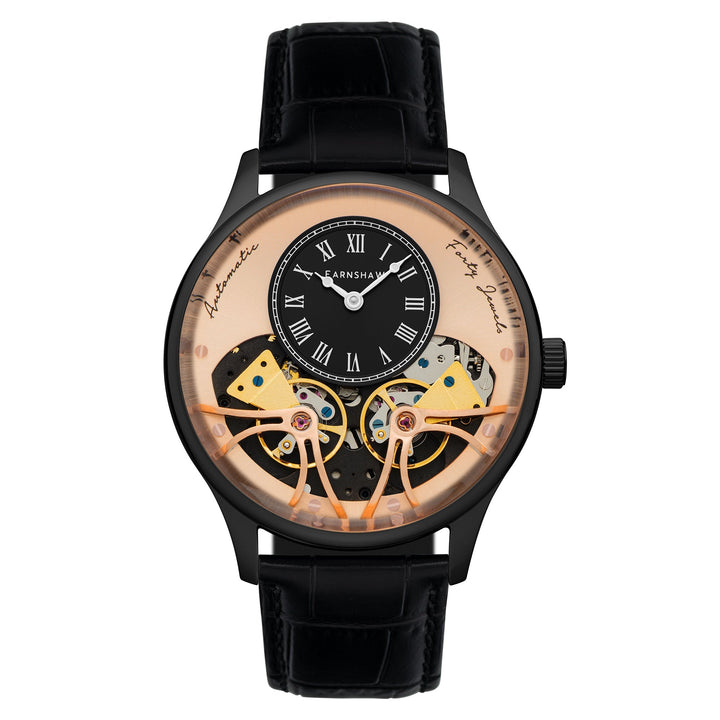 Thomas Earnshaw Scientists Faraday Double Barrel Automatic Black & Rose Gold / L