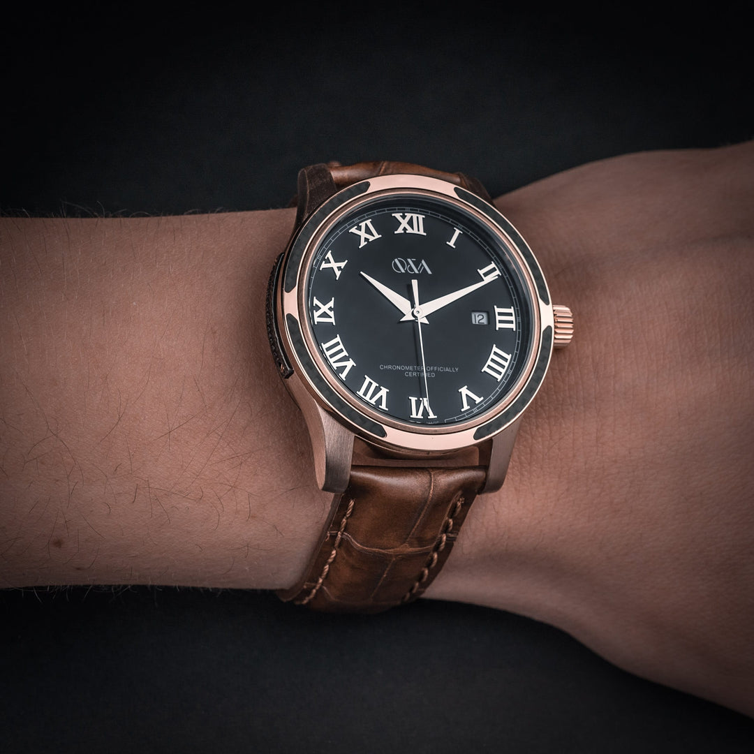 Bronze Brown / Leather | Black Dial