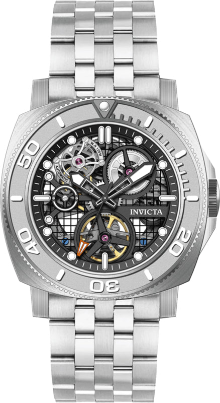 Sea Hunter 44mm / Black / Silver Black Dial