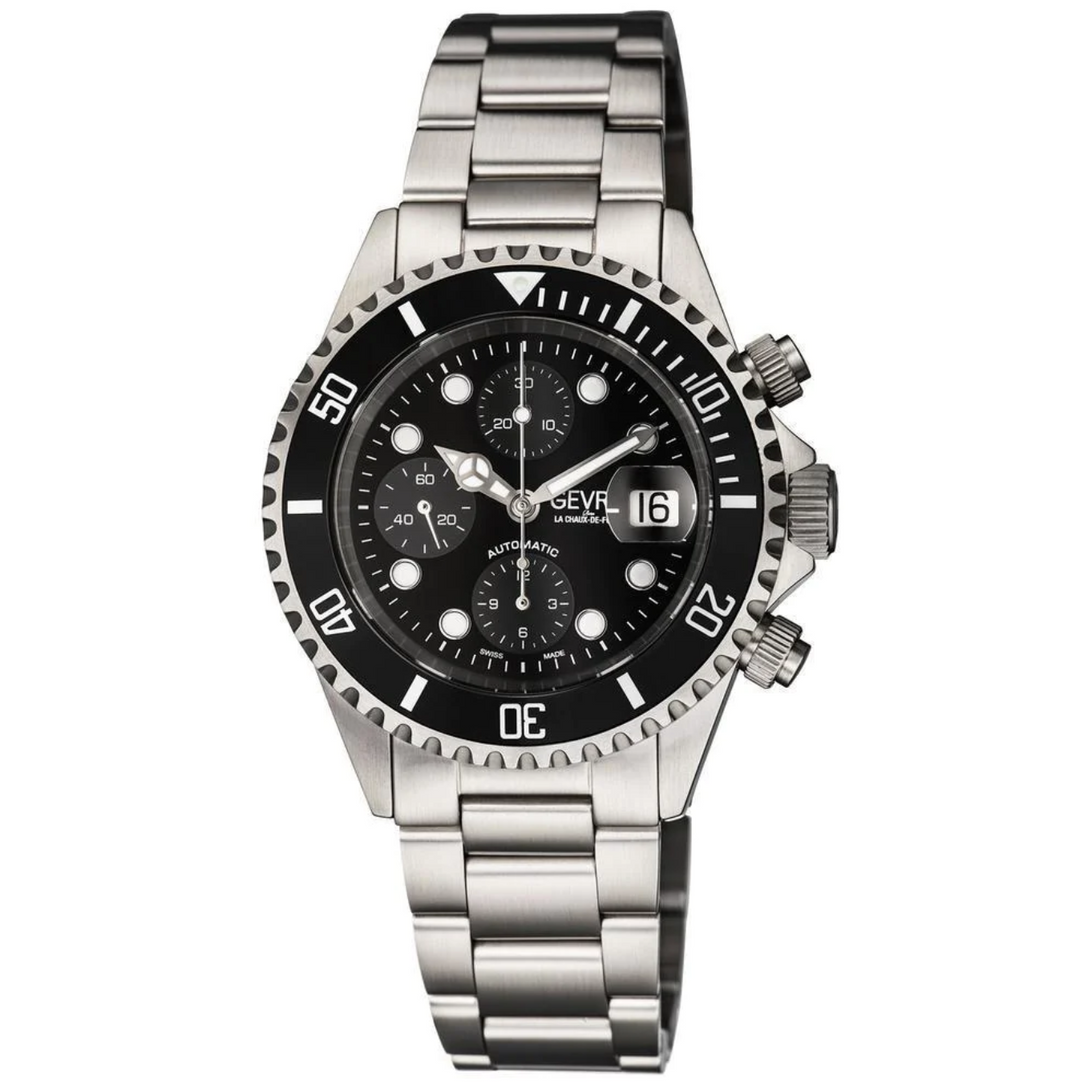Wall Street Gevril Sellita SW500 Automatic Swiss Made Chronograph Ceramic Bezel 