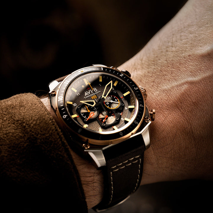ATLAS DUAL TIME CHRONOGRAPH GREY / LEATHER | Grey Dial