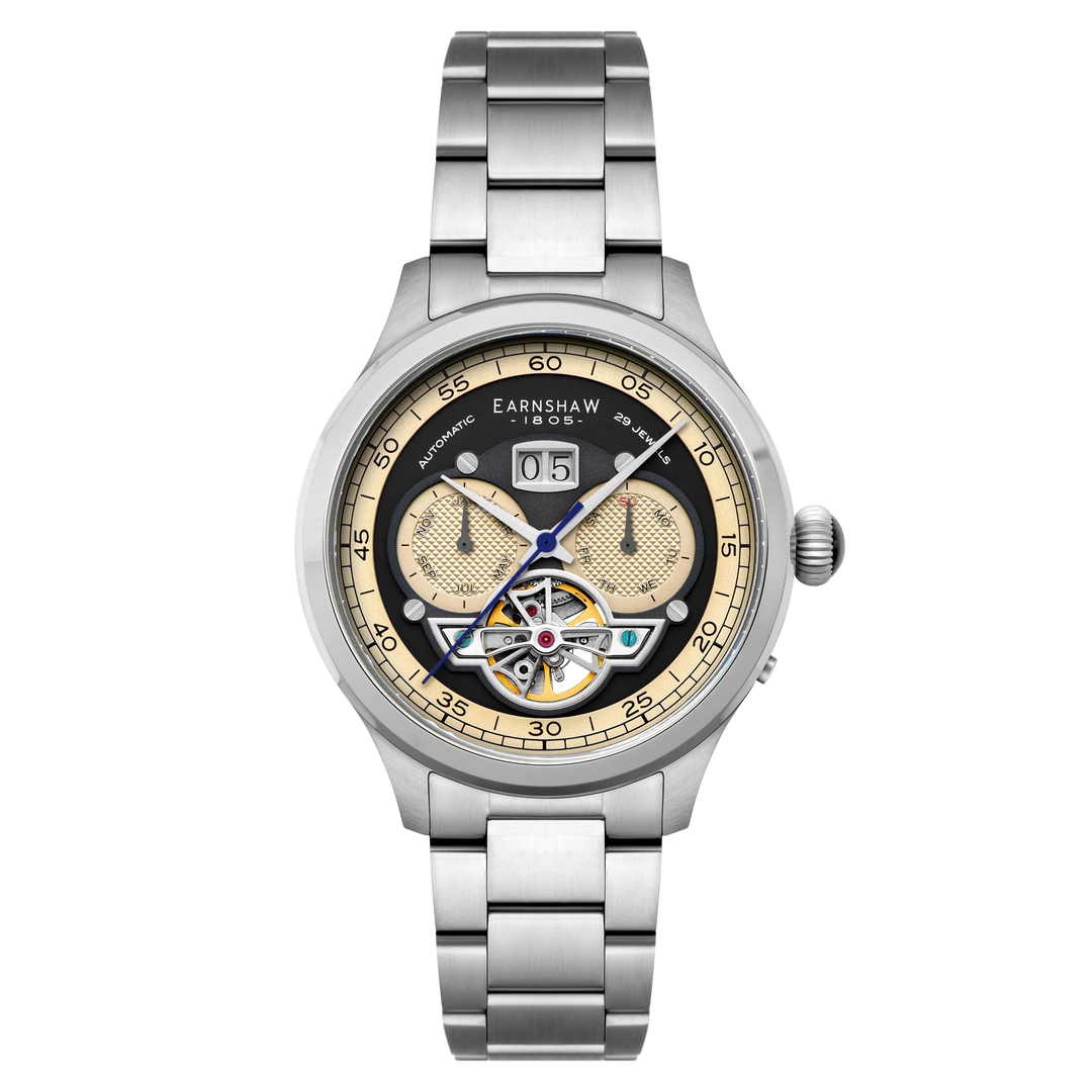 Baron Grand Date Calendar Open Heart Automatic Black / Stainless Steel | Black D