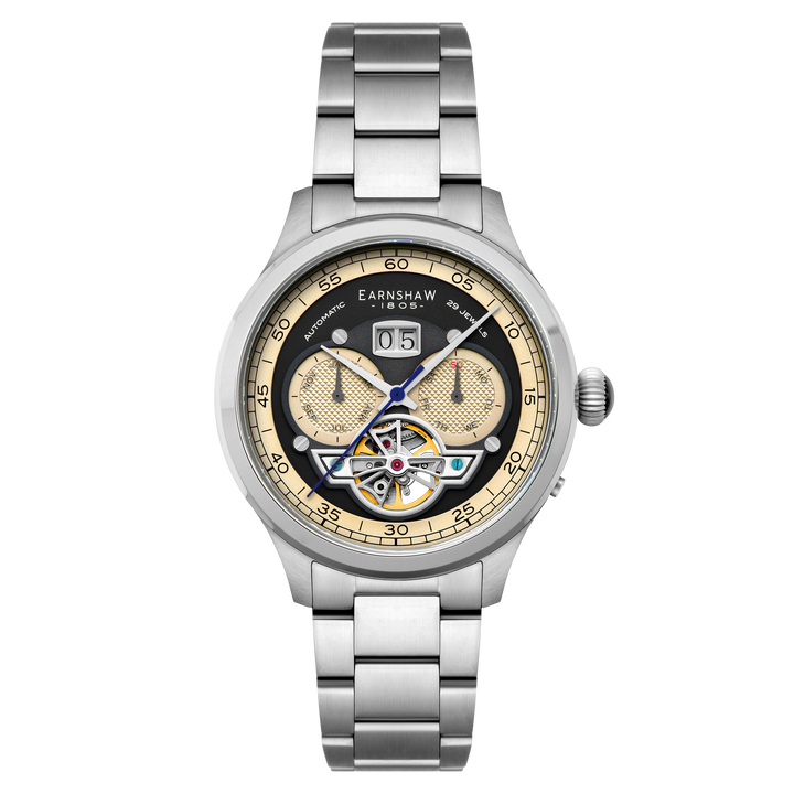Baron Grand Date Calendar Open Heart Automatic Black / Stainless Steel | Black D