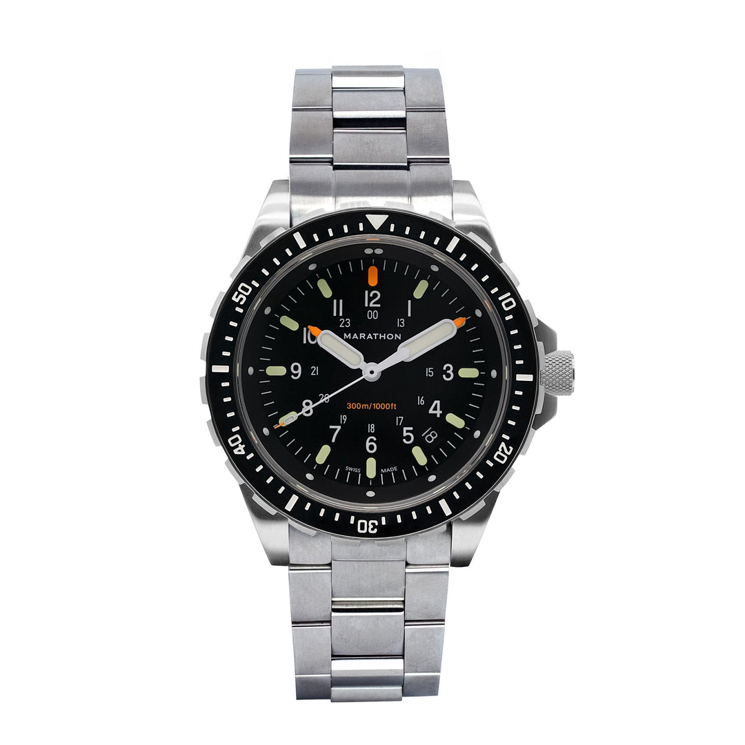 Divers Quartz Jumbo Search and Rescue Black NGM/Steel Bracelet Matte Black Dial