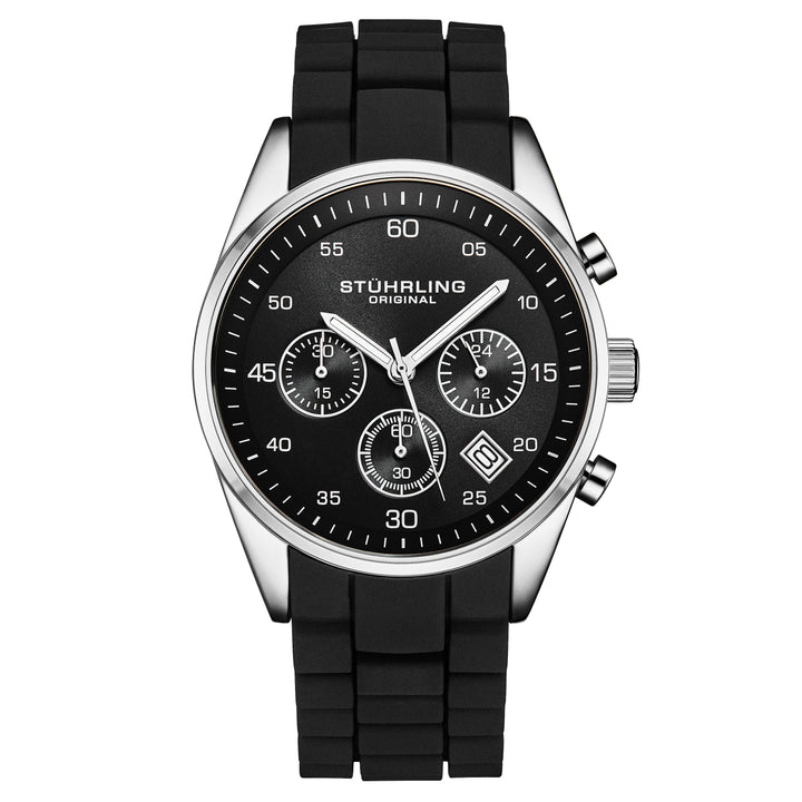 Tempo Chronograph 42mm Black/Rubber | Black Dial
