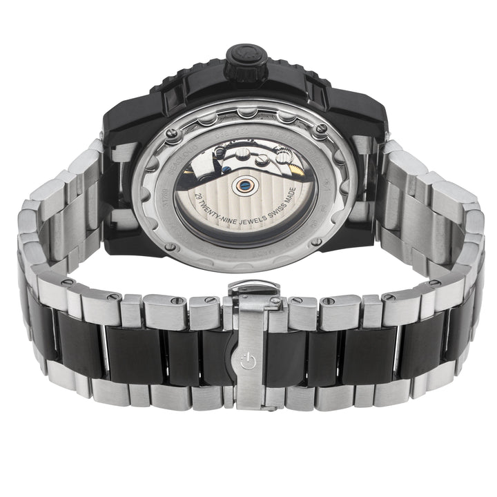 Seacloud Gevril Steel and Black PVD Black Dial Luminous Hands Swiss Made Automat