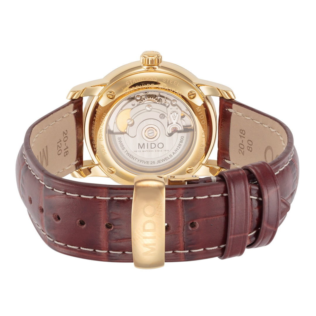 Mido 38mm / Brown / White | White Dial