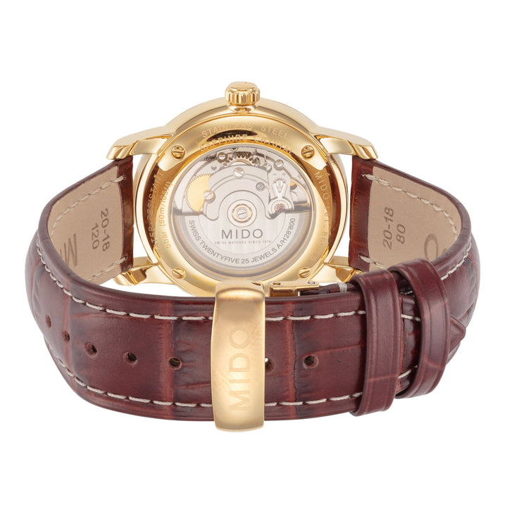 Mido 38mm / Brown / White | White Dial