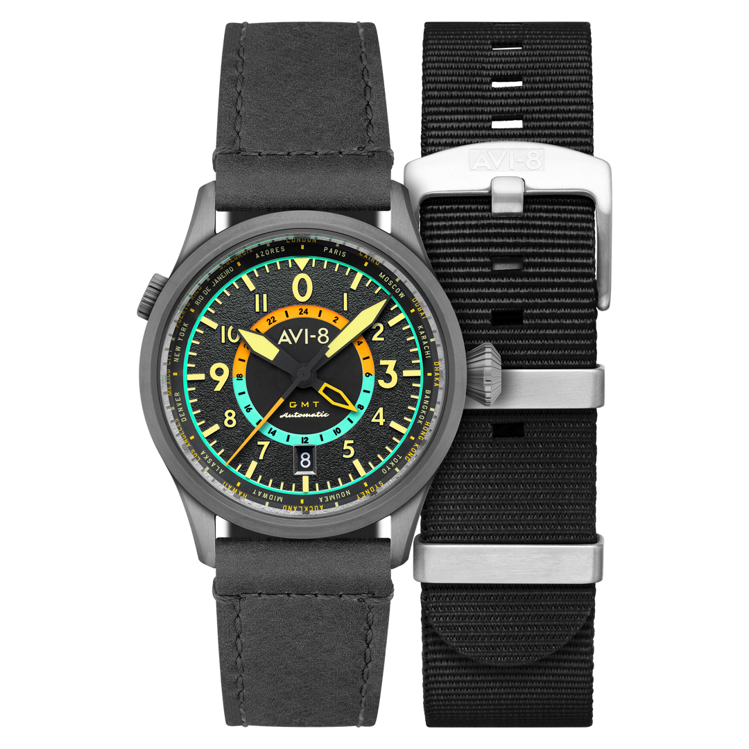 Wingman Worldtimer GMT Automatic Gray / Gray Leather | Gray Dial
