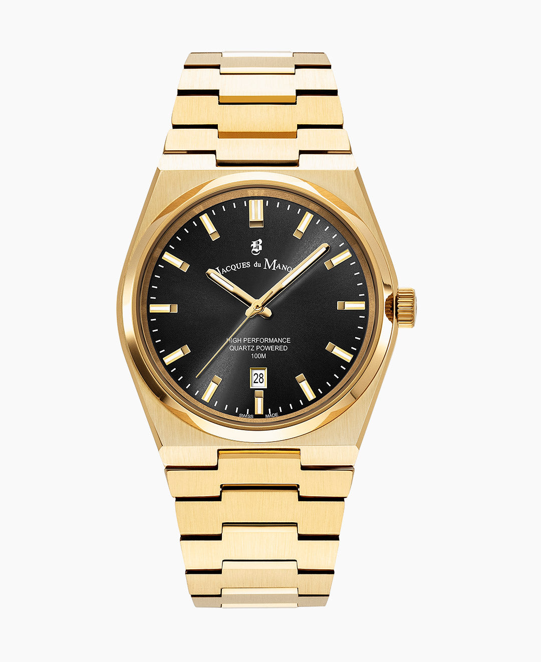 Horizon Gents Black dial, gold stainless steel bracelet Black Dial