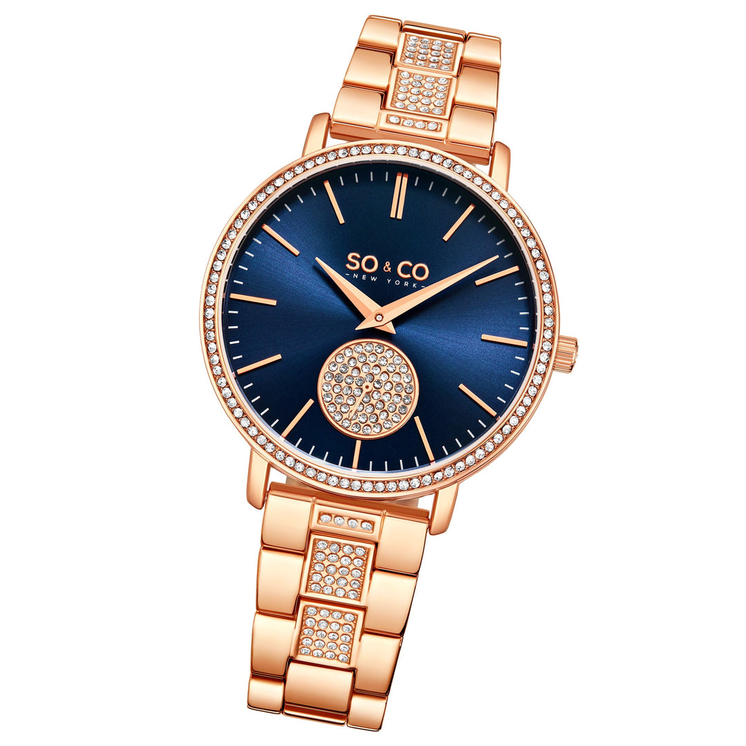 Madison-5525.4 Rose Gold/Stainless Steel | Blue Dial