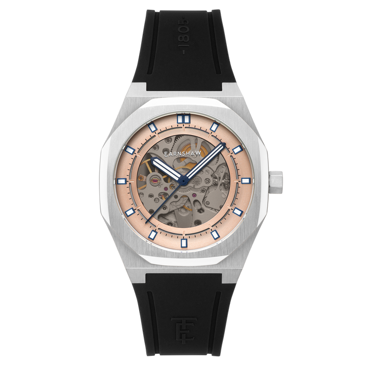 Discovery Drake Skeleton Automatic Rose Gold / Black Silicone | Rose Gold Dial
