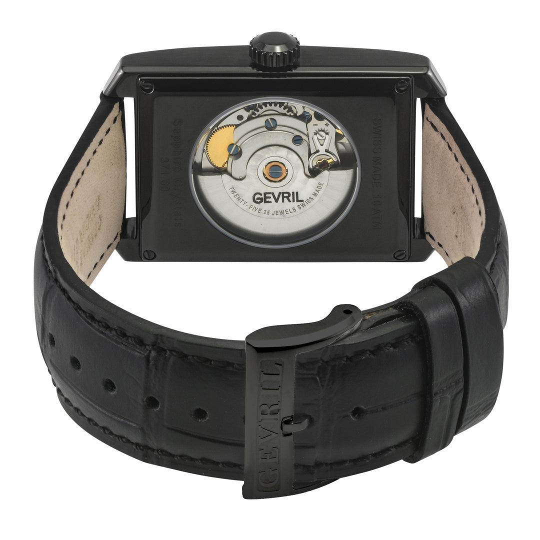 Manhattanhenge Gevril Swiss Made Automatic, Black Case, Black Dial, Black Italia