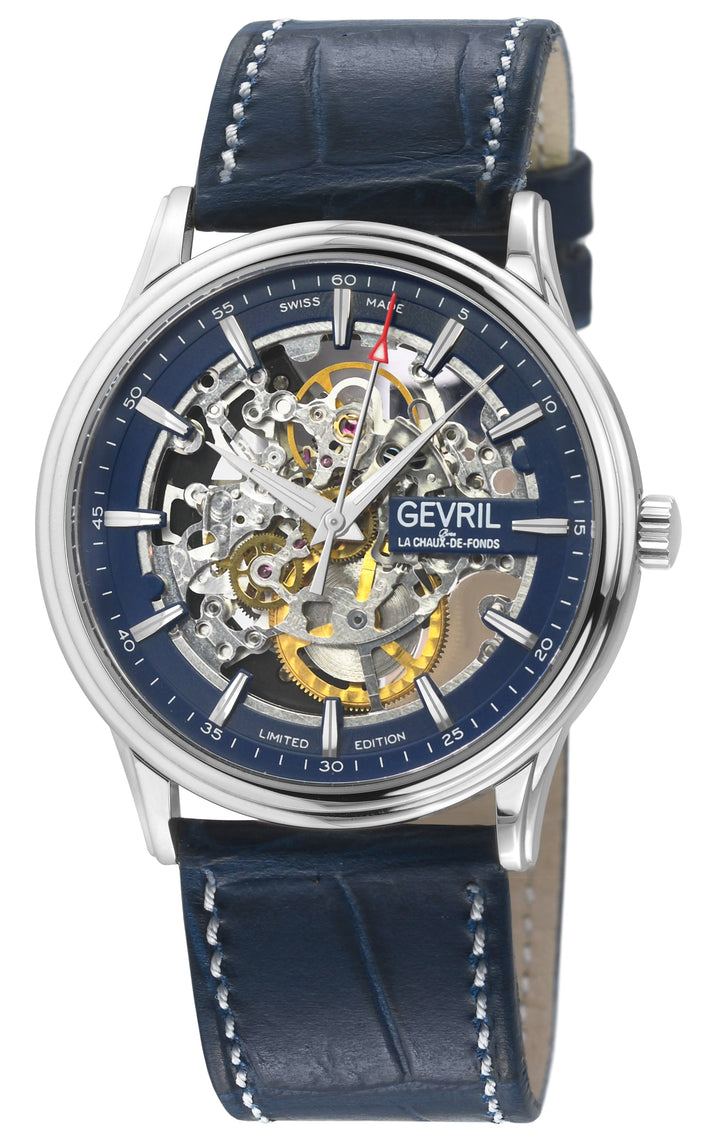 Five Points - Skeleton Slim ETA 2892 movement, Blue Skeletal Dial, Blue Italian 