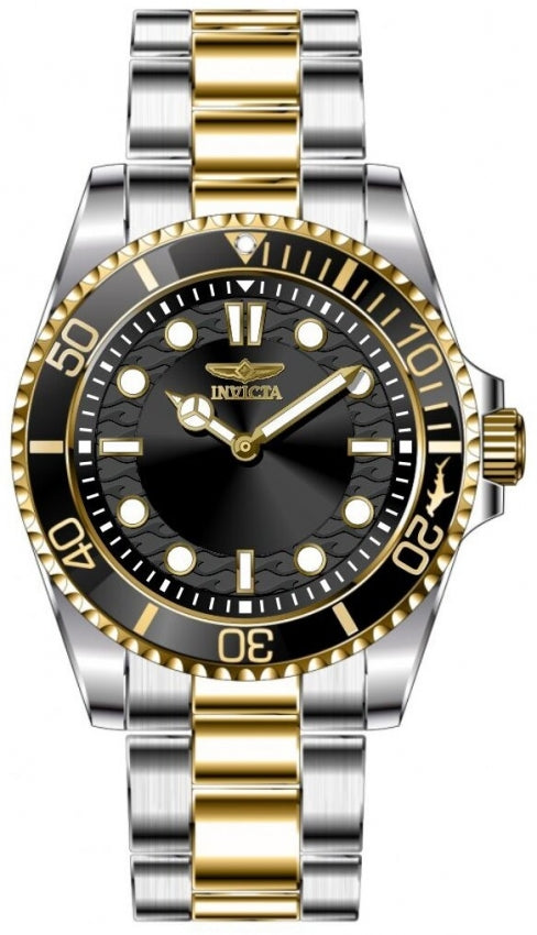 Pro Diver Men Black Dial / Two-Tone Stainless Steel Bracelet Black Dial