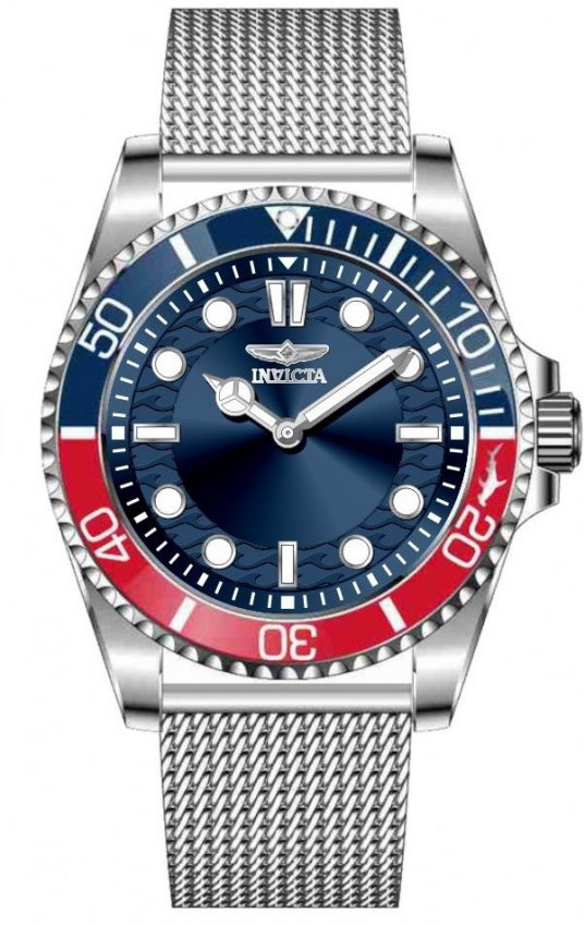 Pro Diver Men Blue Dial / Stainless Steel Mesh Bracelet Blue Dial