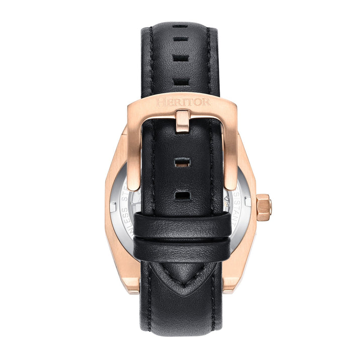 Elliott Rose Gold / Leather | Black Dial
