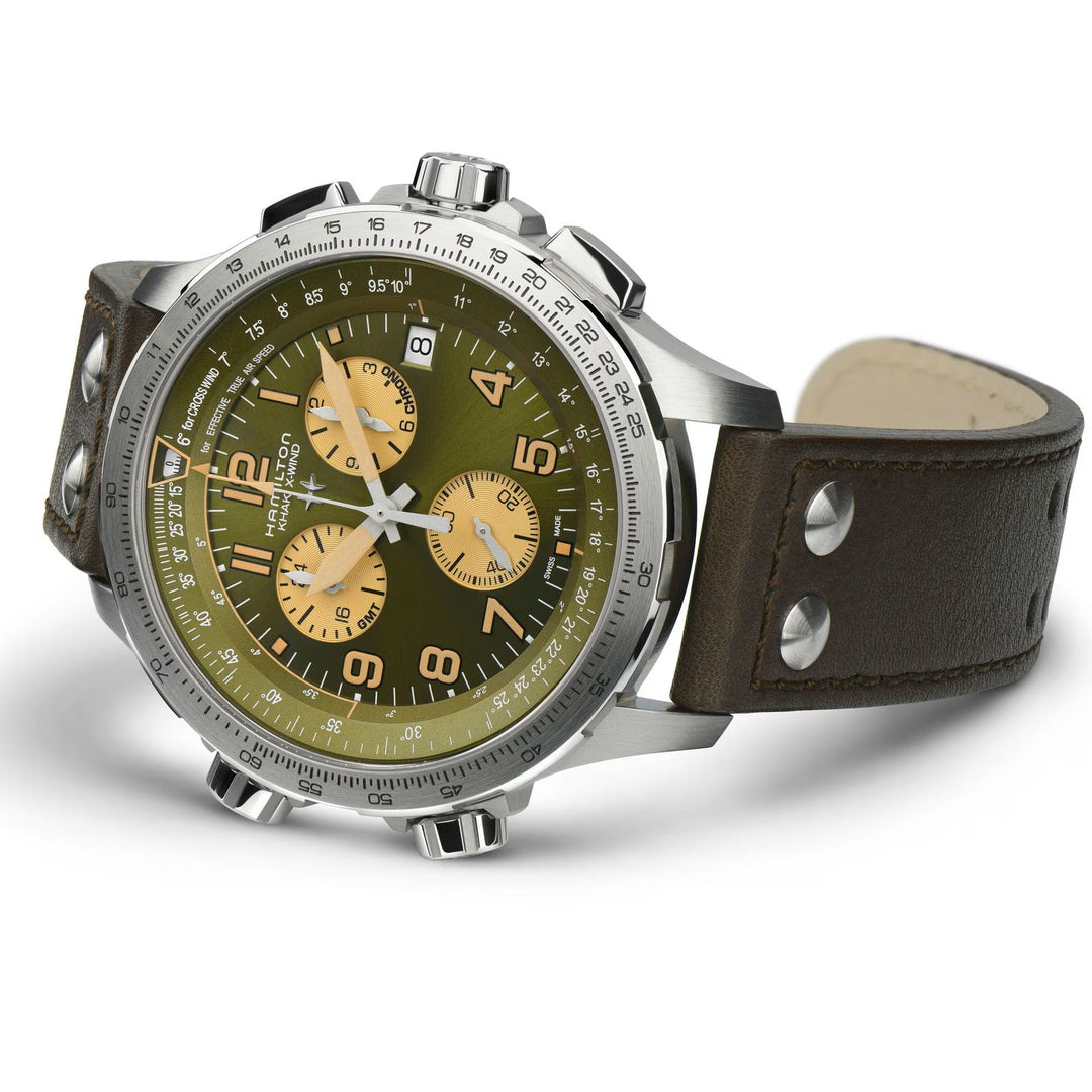 Khaki Aviation Green dial / Brown Leather Strap Green Dial