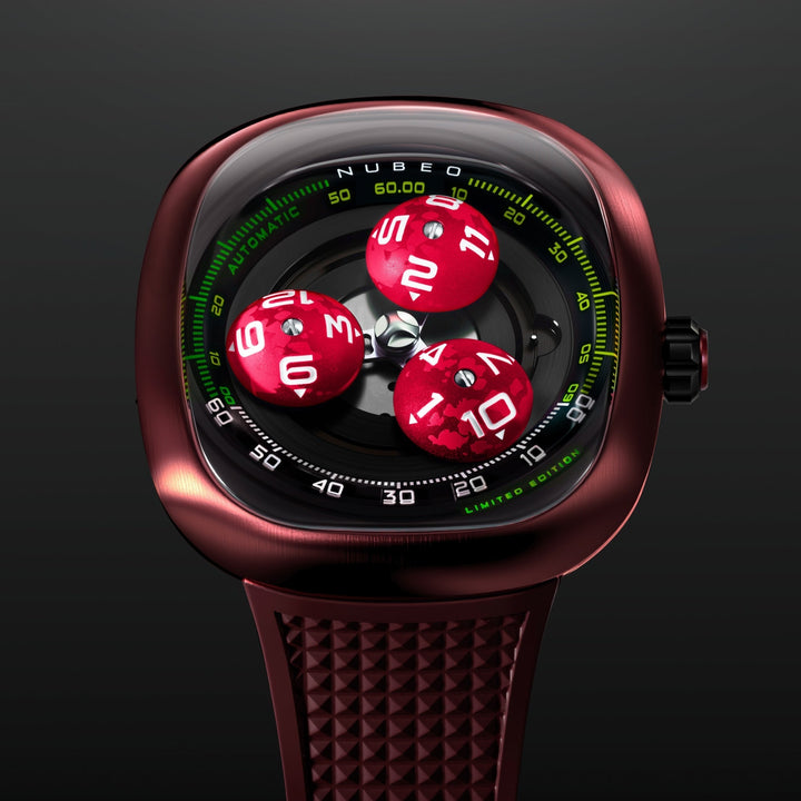 Tri-star Orbit Automatic Limited Edition Black / Rubber Strap Black Dial