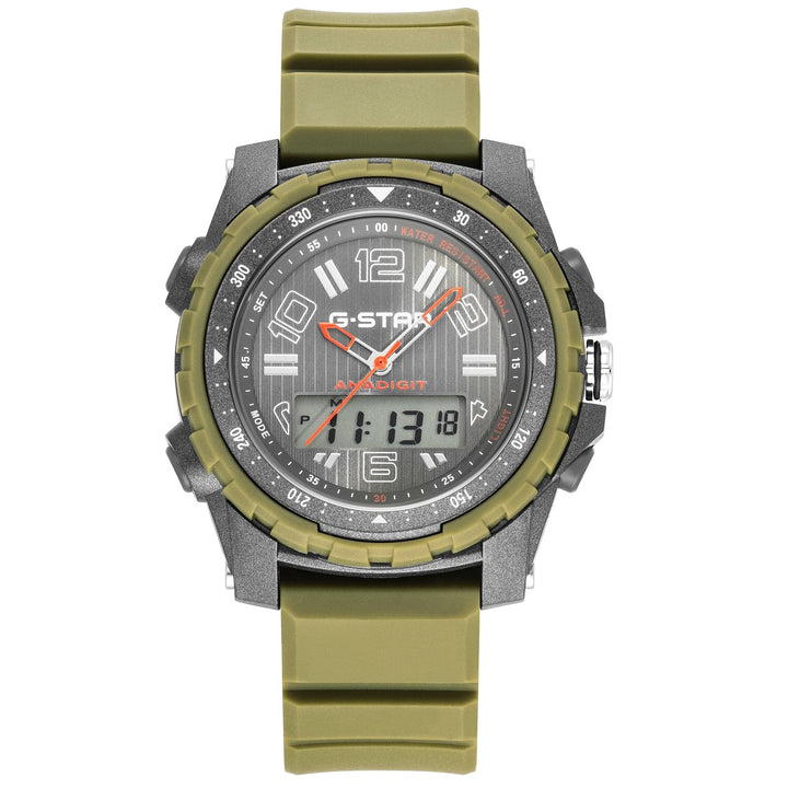 Ops01 Ana-Digi Gray Dial / Olive Green Silicone Strap Gray Dial