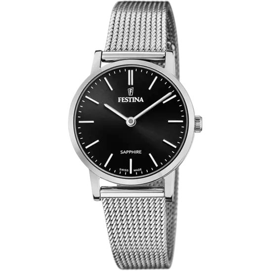 Swiss Made Black / Stainless Steel Black Dial