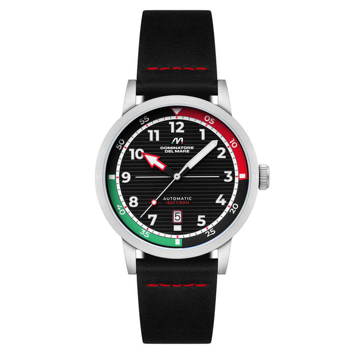 Camogli Automatic Black / Black Leather | Black Dial