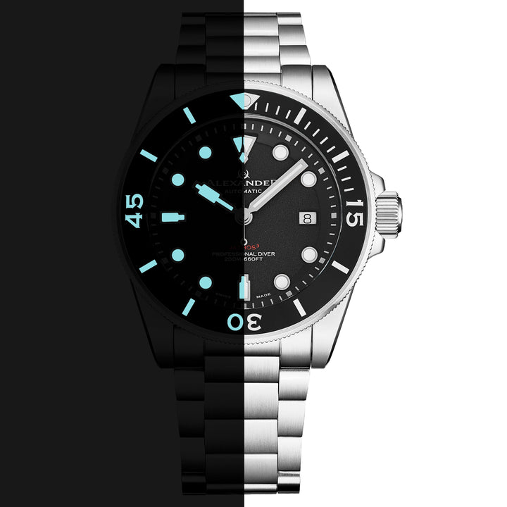 A520-01 Silver/Stainless Steel | Black Dial