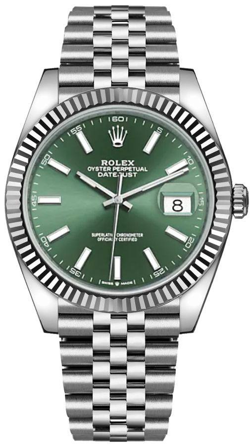 Pre-Owned Rolex Datejust 41 mm Mint Green Dial