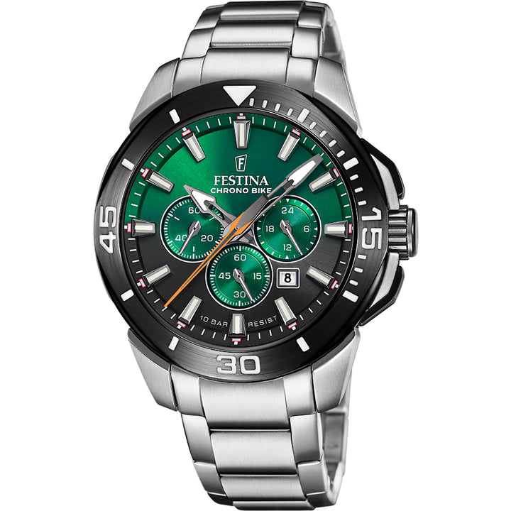 Chrono Bike Green / Stainless Steel Green Dial