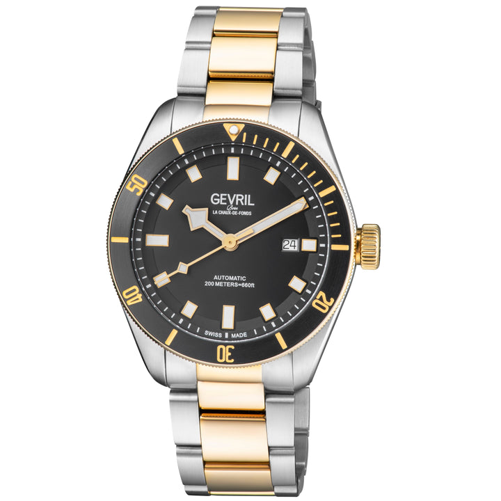 Yorkville Gevril Men's Yorkville Black Dial Sellita SW200 Swiss Automatic Unidir